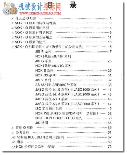 NOK的油封，O型圈，油封件，密封件样本手册